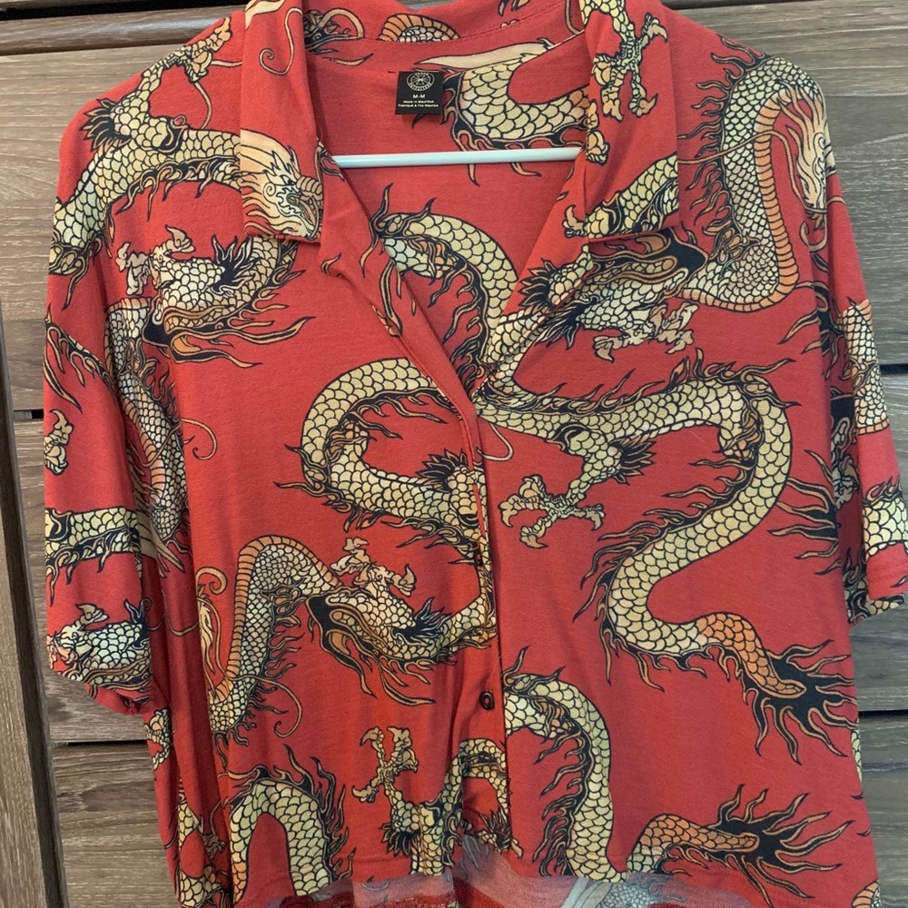 Cropped button up shirt